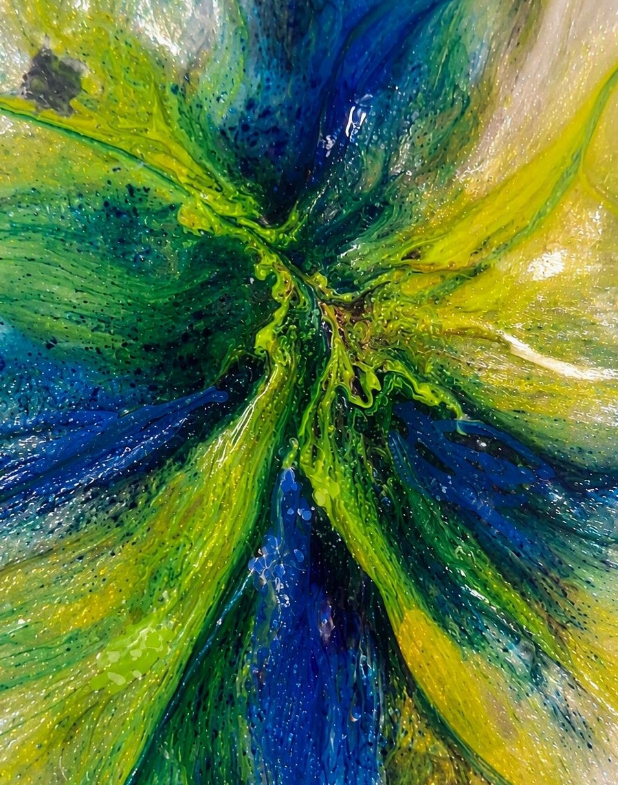 Verdant Nectar - pour painting by Chris Broussard